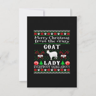 Tarjeta De Confirmación De Asistencia Feliz Regalo de Navidad de Cabra Lady Ugly