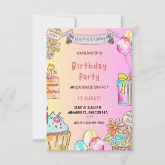 Tarjeta De Confirmación De Asistencia Fiesta de Cumpleaños