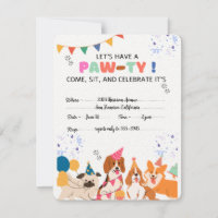 Fiesta de cumpleaños de perro pimienta invitacione