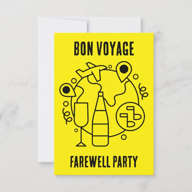 Tarjeta De Confirmación De Asistencia Fiesta de Farewell Bon Voyage (Anverso)