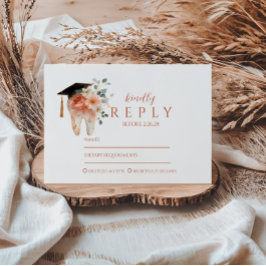 Tarjeta De Confirmación De Asistencia Fiesta de Graduación de Diente Floral Suave