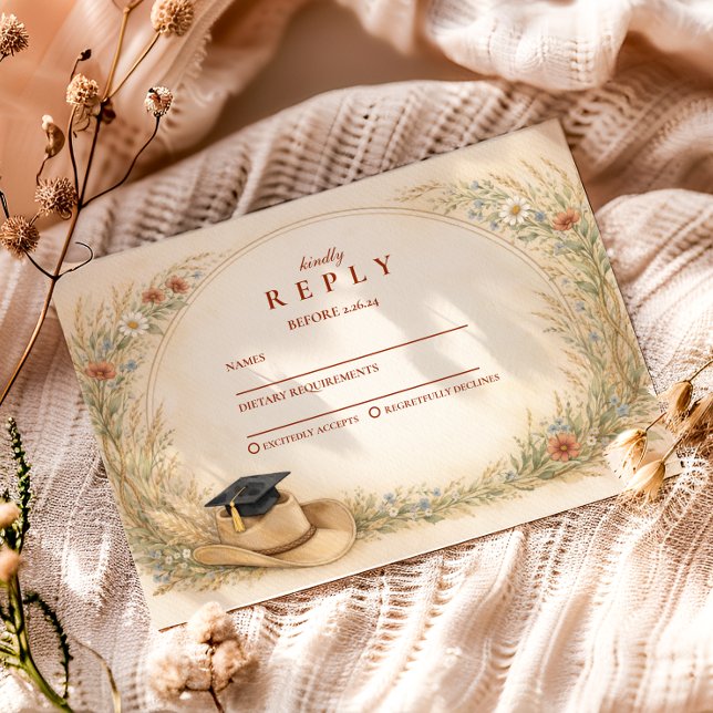 Tarjeta De Confirmación De Asistencia Fiesta de Graduación Floral del Oeste (Subido por el creador)