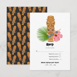 Tarjeta De Confirmación De Asistencia Fiesta de Luau de Tiki Verano Playa