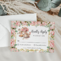 Fiesta de té alto floral rosa vintage para bebé no