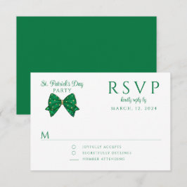 Tarjeta De Confirmación De Asistencia Fiesta elegante de feliz día de San Patricio