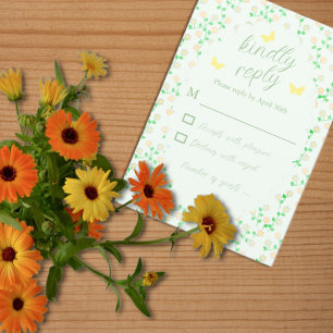 Tarjeta De Confirmación De Asistencia Fiesta en el Jardín para Baby Shower de Género Neu