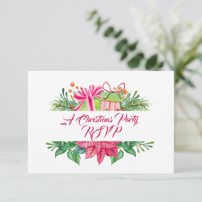 Tarjeta De Confirmación De Asistencia Fiesta Navidades de elementos navidades (Anverso de pie)