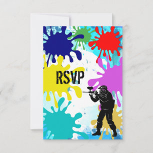 Tarjeta De Confirmación De Asistencia Fiesta Paintball