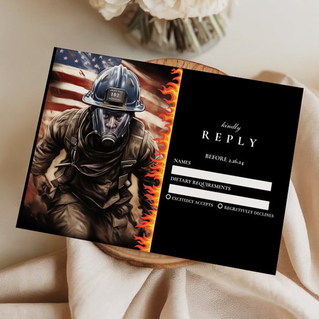 Tarjeta De Confirmación De Asistencia Firefighter Hero Graduation (Subido por el creador)