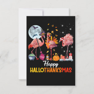 Tarjeta De Confirmación De Asistencia Flamingo Navidades de Flamingo Thankings Halloween