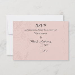 Tarjeta De Confirmación De Asistencia Fleur de Satin Aniversario de Boda