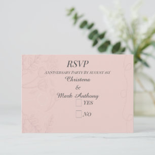 Tarjeta De Confirmación De Asistencia Fleur de Satin Aniversario de Boda
