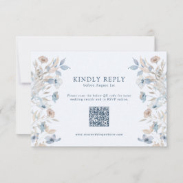 Tarjeta De Confirmación De Asistencia Flor azul elegante