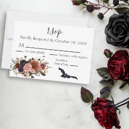 Tarjeta De Confirmación De Asistencia Flor de acuarela de otoño de Halloween