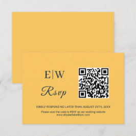 Tarjeta De Confirmación De Asistencia Flor de rayo simple elegante con Boda monograma