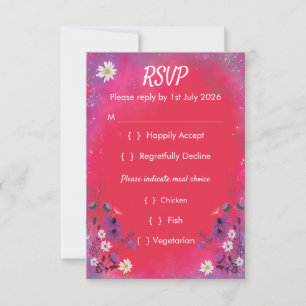 Tarjeta De Confirmación De Asistencia Flor silvestre de frambuesa - vertical tarjeta RSV