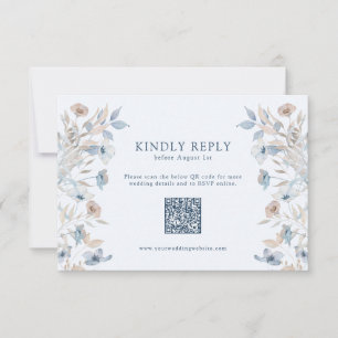 Tarjeta De Confirmación De Asistencia Flor Silvestre Elegante Azul