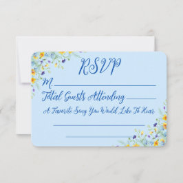 Tarjeta De Confirmación De Asistencia Flor silvestre Hermosa Boda Floral