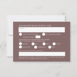 Tarjeta De Confirmación De Asistencia Flor silvestre opción de comida floral casamiento 