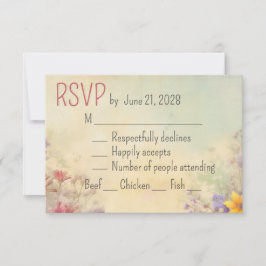 Tarjeta De Confirmación De Asistencia Flor silvestre romántica elegante