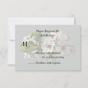 Tarjeta De Confirmación De Asistencia Floración de flores blancas de peral