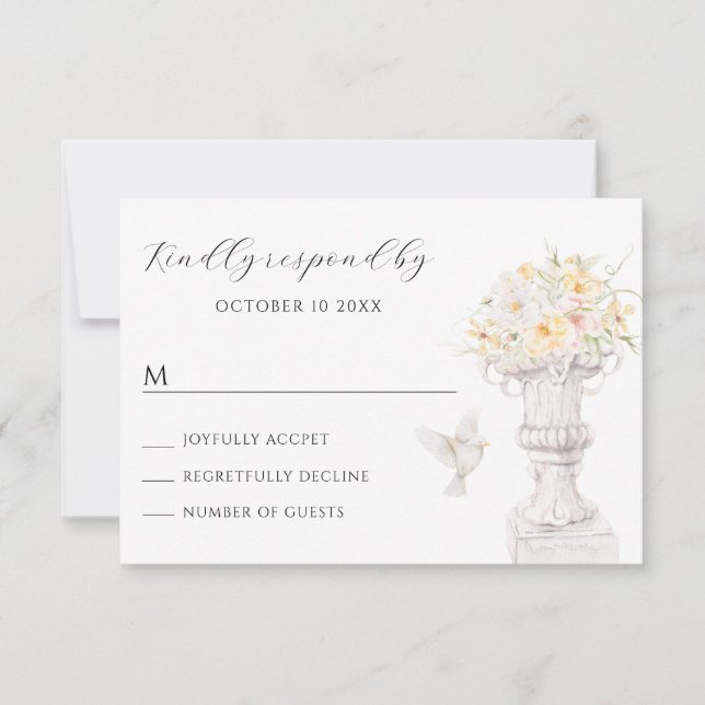 Tarjeta De Confirmación De Asistencia Floral (Anverso)