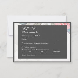 Tarjeta De Confirmación De Asistencia floral acuarela floral rosa peony boda