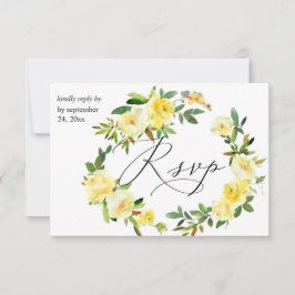 Tarjeta De Confirmación De Asistencia Floral amarilla con comida 2