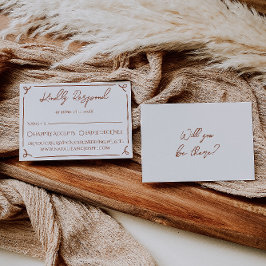 Tarjeta De Confirmación De Asistencia Floral Boho Burnt Orange Terracotta Earthy Wedding