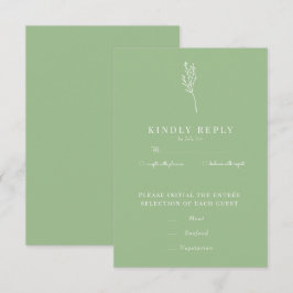 Tarjeta De Confirmación De Asistencia Floral botánica minimalista | Boda de Moda de flor