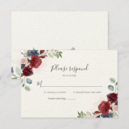 Tarjeta De Confirmación De Asistencia Floral Botanical Bridal Shower