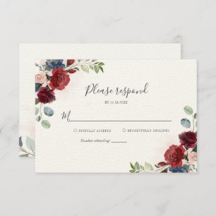 Tarjeta De Confirmación De Asistencia Floral Botanical Bridal Shower