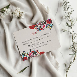 Tarjeta De Confirmación De Asistencia Floral Colorful Botanical Flowers Spanish Wedding