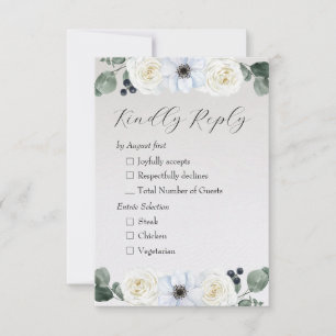 Tarjeta De Confirmación De Asistencia Floral de invierno rústica