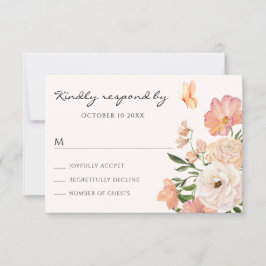 Tarjeta De Confirmación De Asistencia Floral de perla