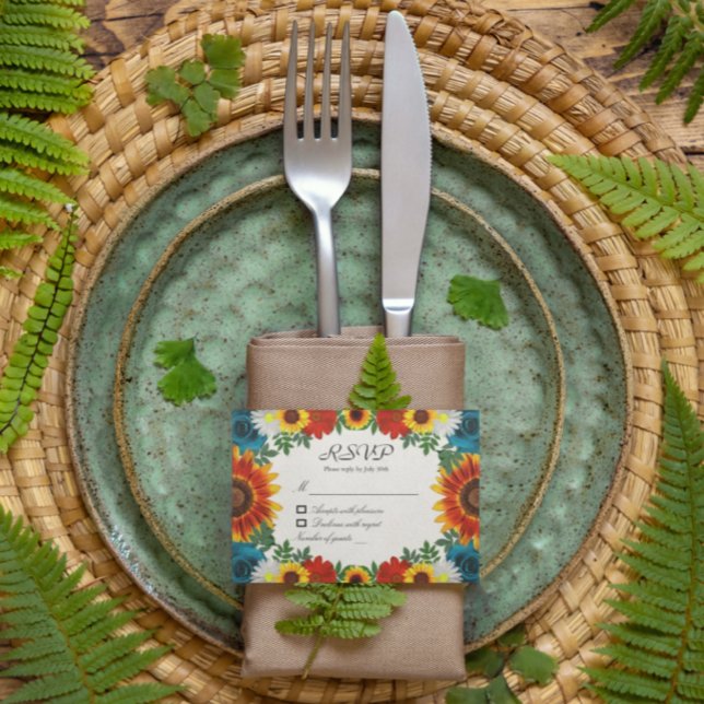 Tarjeta De Confirmación De Asistencia Floral de verano en el patio trasero (Subido por el creador)