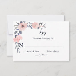 Tarjeta De Confirmación De Asistencia Floral Desmayo Rosa - Blanco - Boda |
