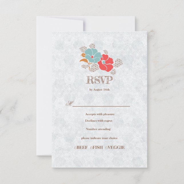 Tarjeta De Confirmación De Asistencia "Floral Elegance" Collection (Anverso)