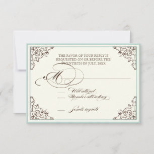 Tarjeta De Confirmación De Asistencia Floral Hydrangea Flor Seashell Swirls Beach