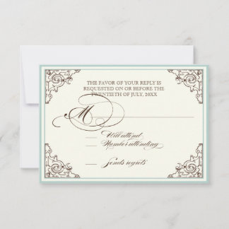 Tarjeta De Confirmación De Asistencia Floral Hydrangea Flor Seashell Swirls Beach