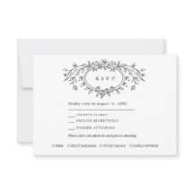 Floral Line Art Wedding Response Card