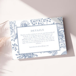 Tarjeta De Confirmación De Asistencia Floral Periwinkle Elegant Wedding Details Card