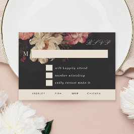 Tarjeta De Confirmación De Asistencia Floral pintada barroca