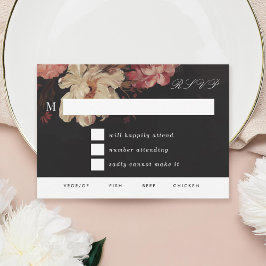 Tarjeta De Confirmación De Asistencia Floral pintada barroca