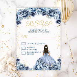 Tarjeta De Confirmación De Asistencia Floral Quinceañera