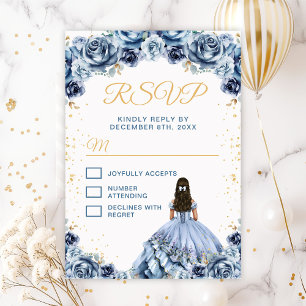 Tarjeta De Confirmación De Asistencia Floral Quinceañera