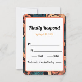 Tarjeta De Confirmación De Asistencia Floral Retro Vintage