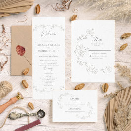 Tarjeta De Confirmación De Asistencia Floral simple y elegante