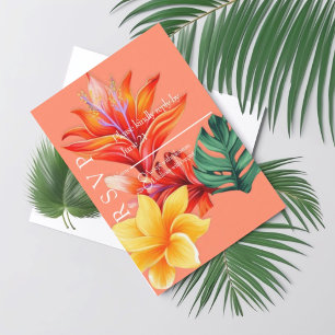Tarjeta De Confirmación De Asistencia Floral tropical 