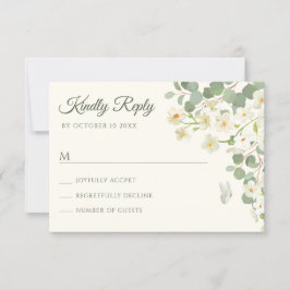 Tarjeta De Confirmación De Asistencia Floral verde pastel